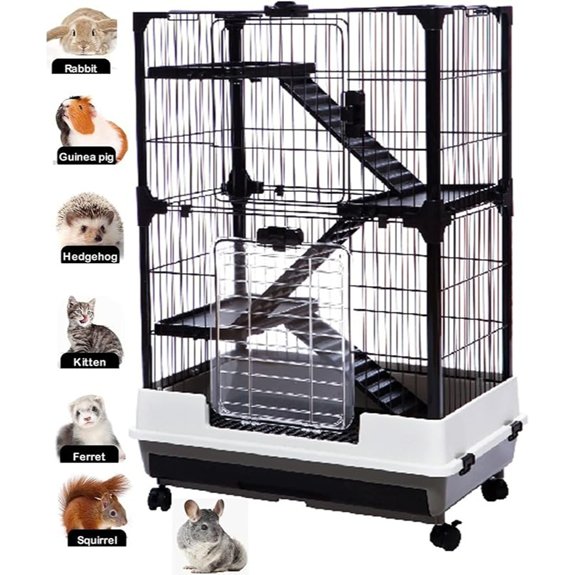 Deluxe 4-Level in/Outdoor Rabbit Hutch Guinea Pigs Puppy Kitten Cage
