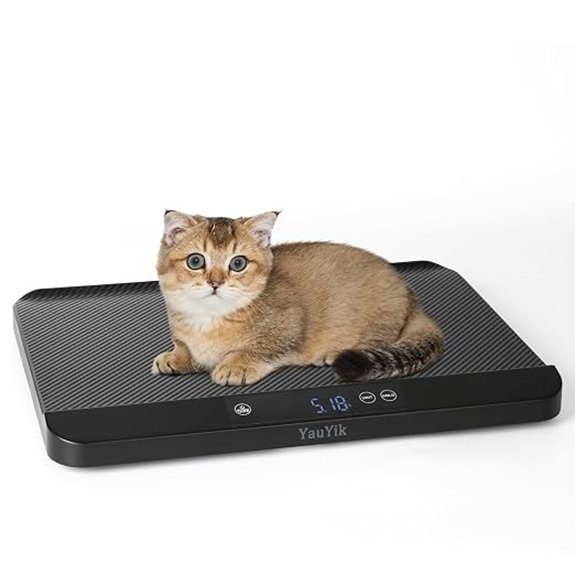 YAUYIK Digital Pet Scale Baby Scale with Non-Slip Mat Up to 88lb Black
