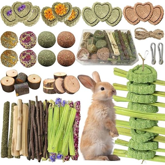 68pcs DIY Rabbit Chew Toys,Rabbit Toy for Bunnies Boredom