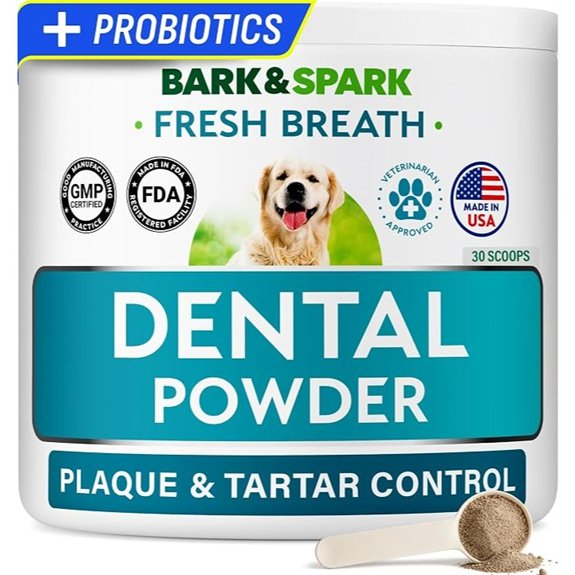 BARK&SPARK Dog Dental Powder - Bad Breath Freshener - Pet Teeth Cleaning