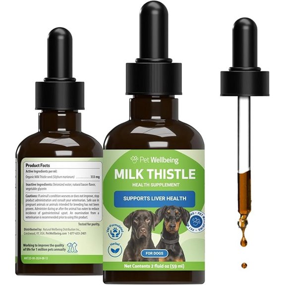Pet Wellbeing Milk Thistle for Dogs - Liver Detox & Health 2 oz