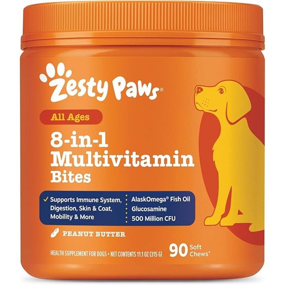 Zesty Paws Dog Multivitamin + Glucosamine for Dogs - Peanut Butter 90 Ct