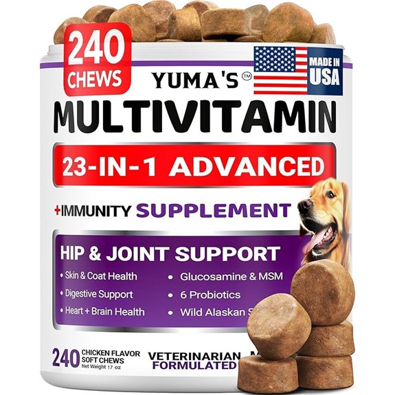 Dog Vitamins and Supplements 240 Treats Dog Multivitamin with Glucosamine