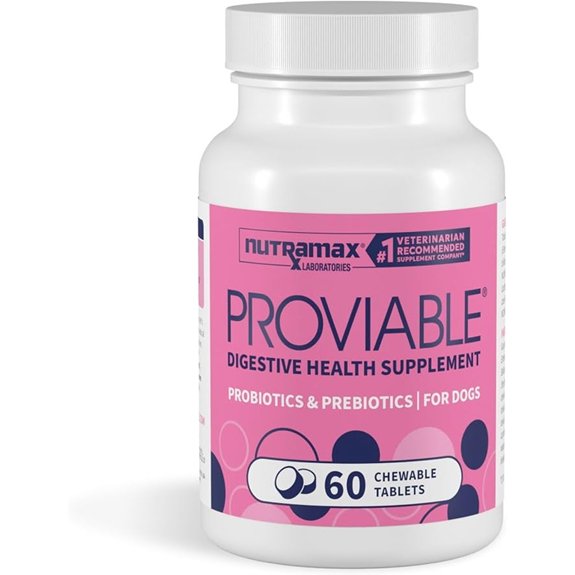 Nutramax Proviable Probiotics + Prebiotics for Dogs Chewable Tablets 60ct