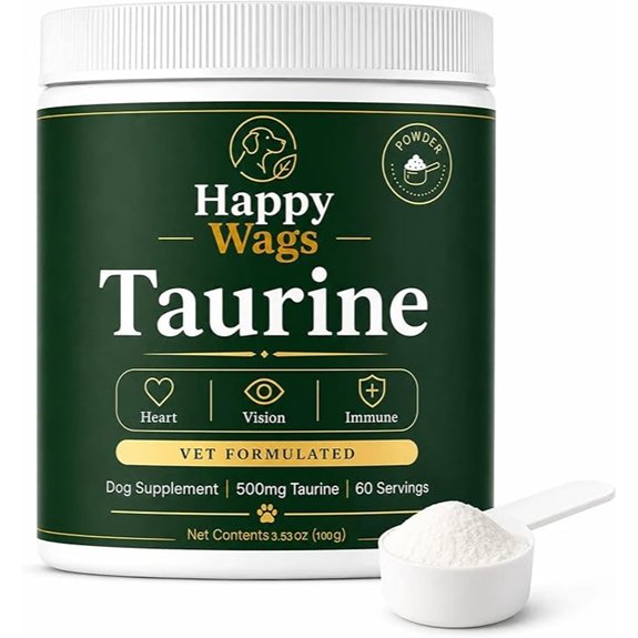 Happy Wags Taurine for Dogs,Taurine Powder Supplement,100 Grams