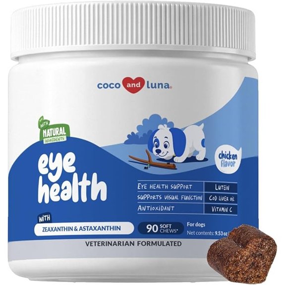 Dog Eye Vision Supplement for Tear Stain Dry Eye & Antioxidant Support
