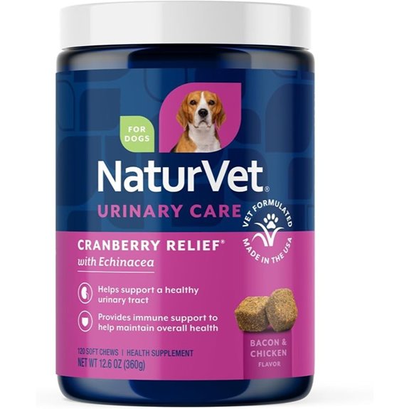 NaturVet Urinary Care Cranberry Relief with Echinacea for Dogs - 120 Count