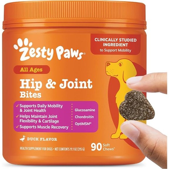 Zesty Paws Glucosamine for Dogs - Dog Joint Supplement Duck 90 Ct
