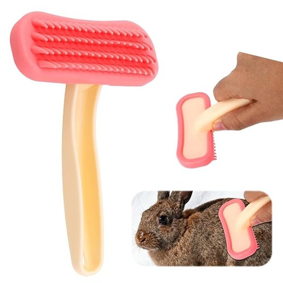 Rabbits Durable Soft Silicone Grooming Brush for Cats and Dogs