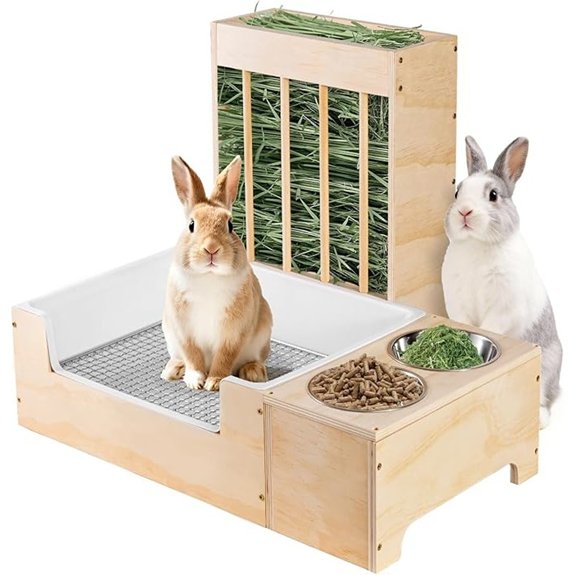 Extra-Large 3-in-1 Rabbit Litter Box Set