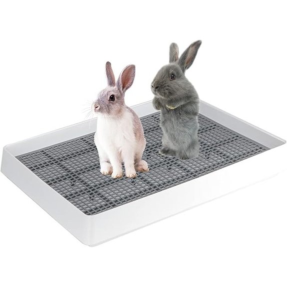 FHTONGE Extra Large Rabbit Litter Box Low Entry Bunny Potty Trainer Tray