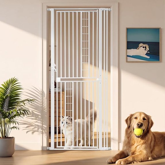 79 Extra Tall Pet Gate for Doorway 29.5-40.5 Wide Cat Door,White
