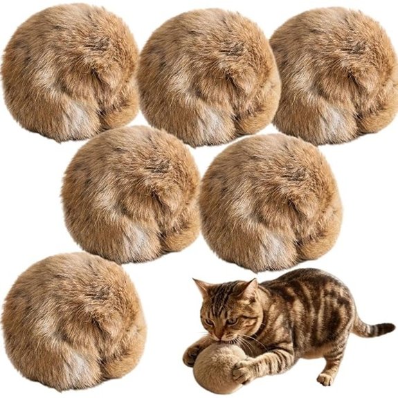 6 Faux Rabbit Fur Catnip Cat Toys