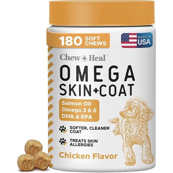 Omega 3 for Dogs 180 Ct Dog Allergy Chews Itch Relief Fish Oil Treats