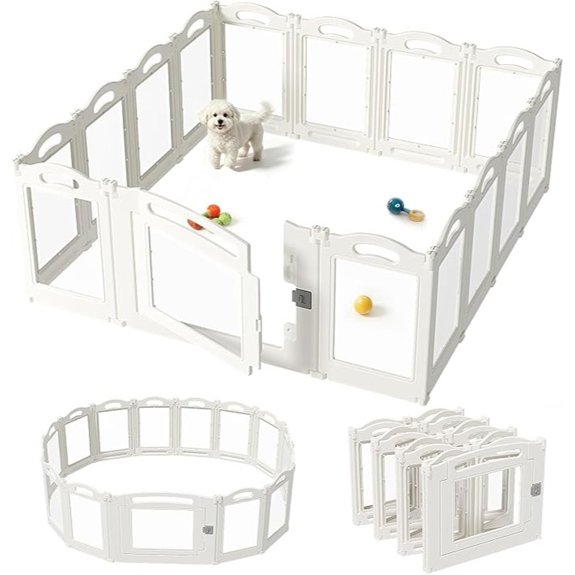Foldable Clear Acrylic Dog Playpen with Door