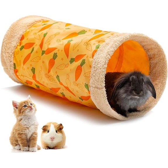 Rabbit Hideout Tunnel Soft Fleece Foldable Bunny Tube Nest Indoor