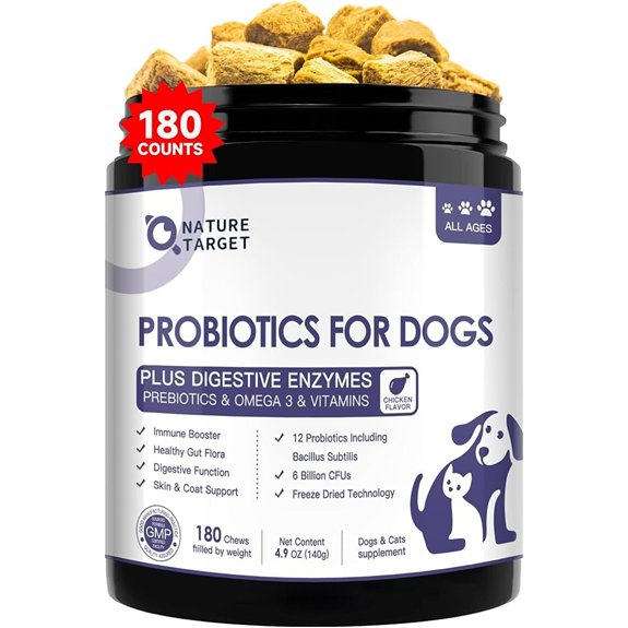 NATURE TARGET Probiotics for Dogs 6 Billion CFUs Freeze Dried 180 Chews