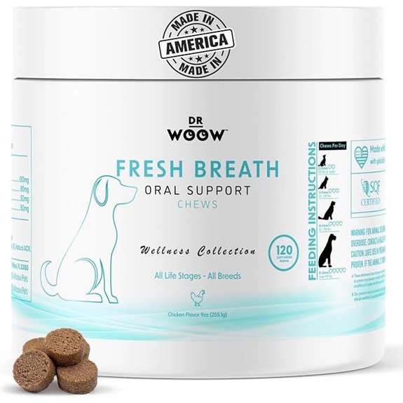 Dr. Woow Fresh Breath Dog Oral Care | Dog Breath Treats | 120 Chews