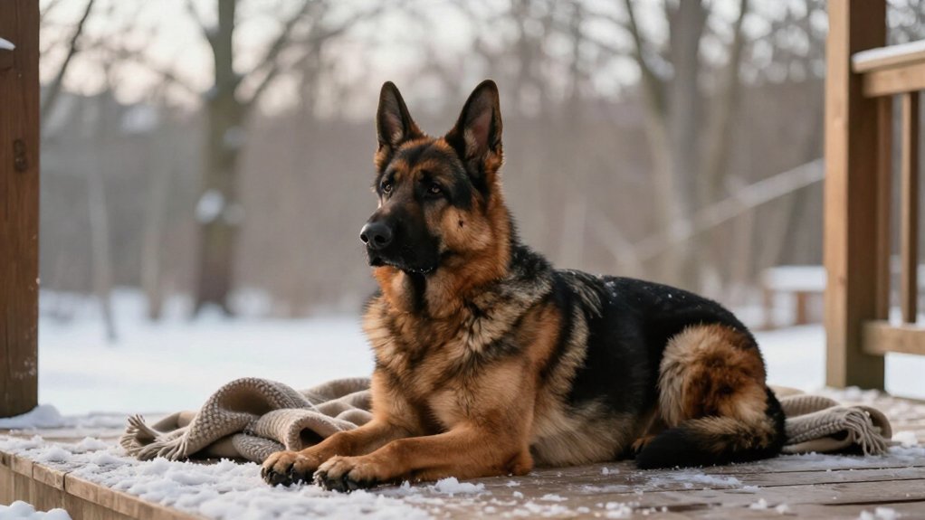 german shepherd winter cold care