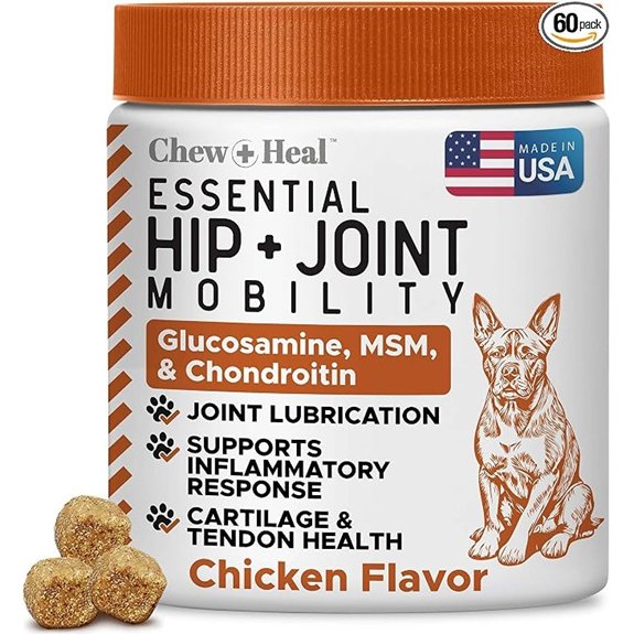 Hip and Joint Supplement For Dogs 60 Soft Chews Glucosamine & Chondroitin