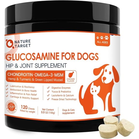 NATURE TARGET Glucosamine for Dogs Hip and Joint Supplement 120 Bites