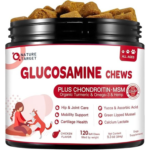 NATURE TARGET Glucosamine for Dogs 120 Soft Chews Chicken Flavor