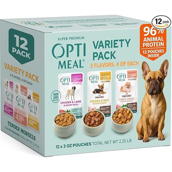 Wet Dog Food Variety Pack for Small Dogs Grain Free Tender Morsels Pouches