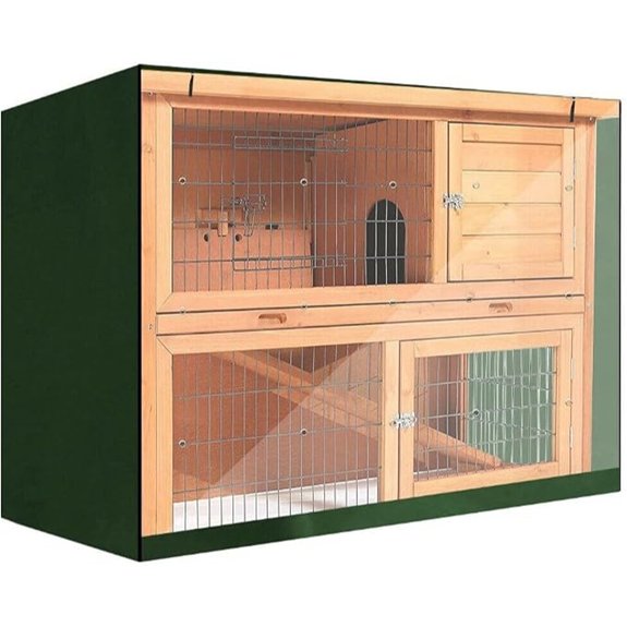 Rabbit Hutch Cover with Zipper and Vent Holes (Green)