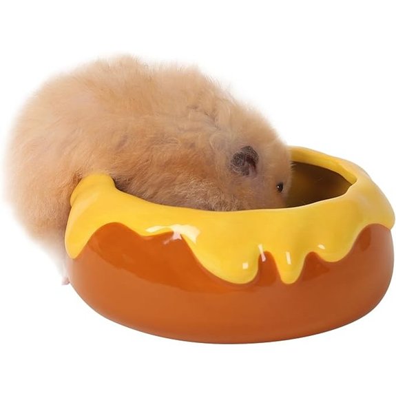 Guinea Pig Ceramic Anti-Spill Feeding Bowl (Honey Orange)