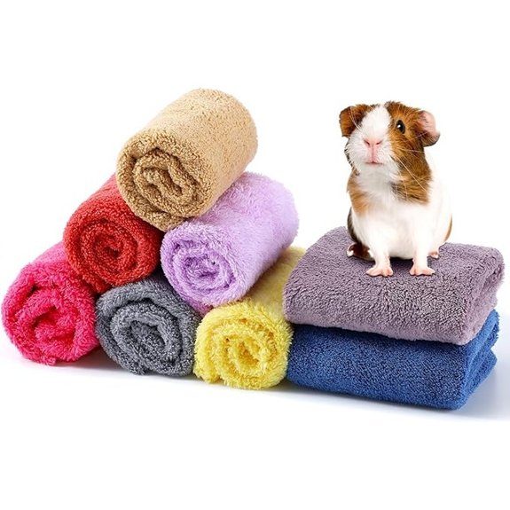 Buryeah 8 Piece Guinea Pig Fleece Blankets Bedding Mats for Cage Liners