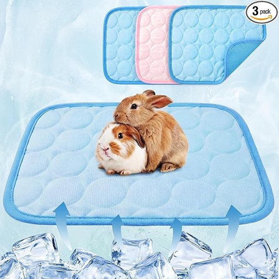 Jetec 3 Pcs Guinea Pig Cooling Mat Small Animal Beds,Summer,Pink