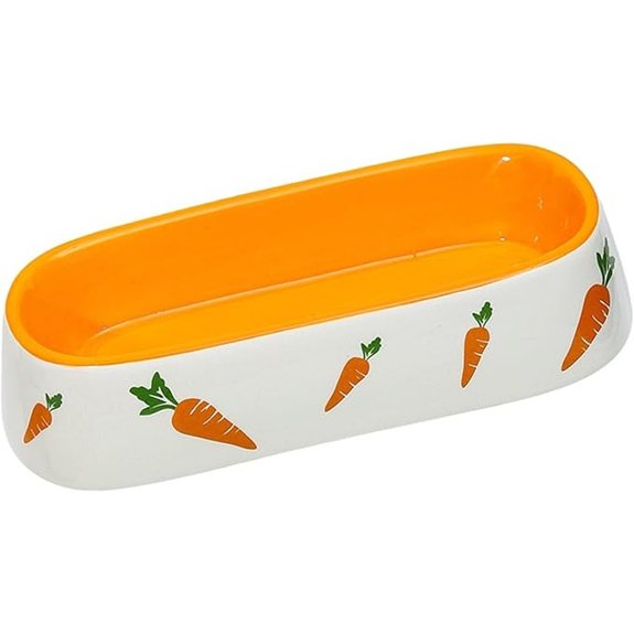 Ceramic Rabbit Food Bowl Heavy Duty Anti Tip Low Profile