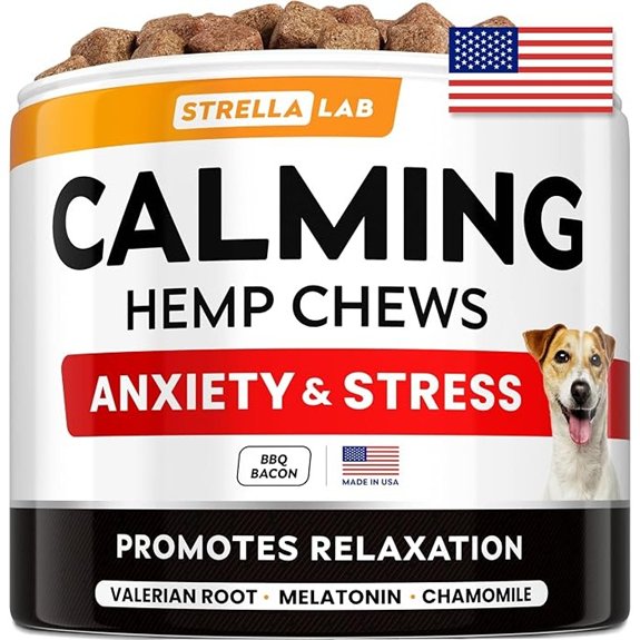 STRELLALAB Hemp Calming Chews for Dogs - Stress Anxiety Relief Treats