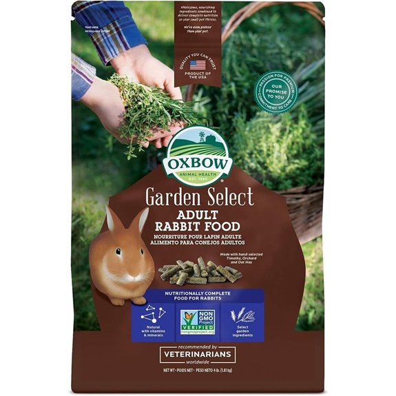 Oxbow Garden Select Adult Rabbit Food High-Fiber Rabbit Pellets USA 4 lb