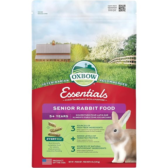 Oxbow Essentials Senior Rabbit Food High-Fiber Rabbit Pellets 4 lb