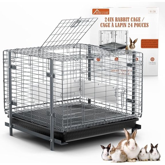 HOMESTEAD 24 Inch Rabbit Cage with Pull-Out Tray
