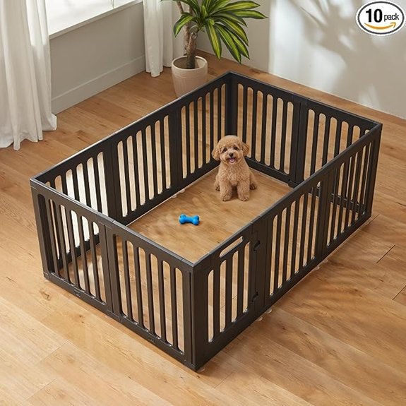 Cozy-Picket Dog Playpen Indoor Deco Pen 24 H Black 10 Panels