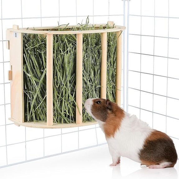 Unicorn Catcher Wooden Guinea Pig Hay Feeder Large Hanging Rabbit Rack