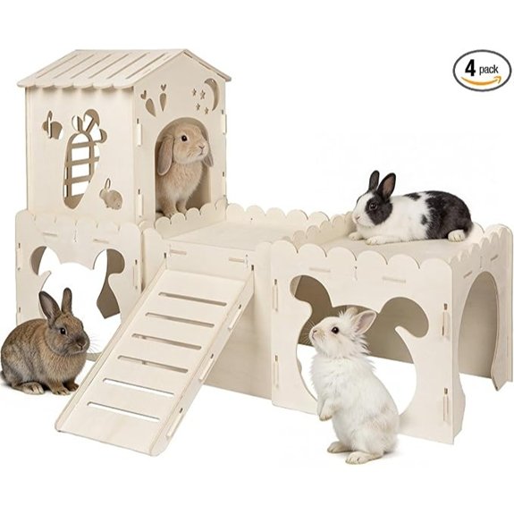 Large Wooden Rabbit House Indoor Castle