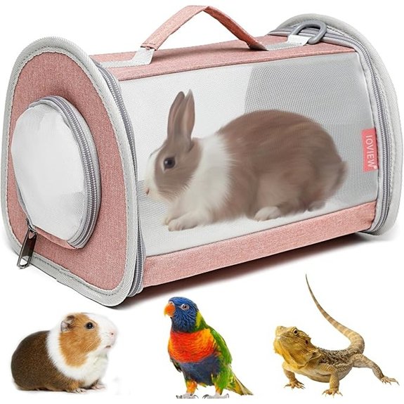 Guinea Pig Carrier Bag Portable Travel (Large Pink)