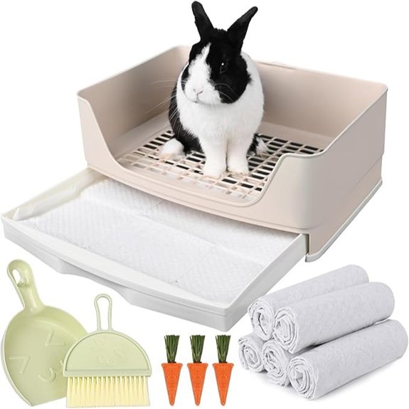 Large Rabbit Litter Box with Drawer and Liners
