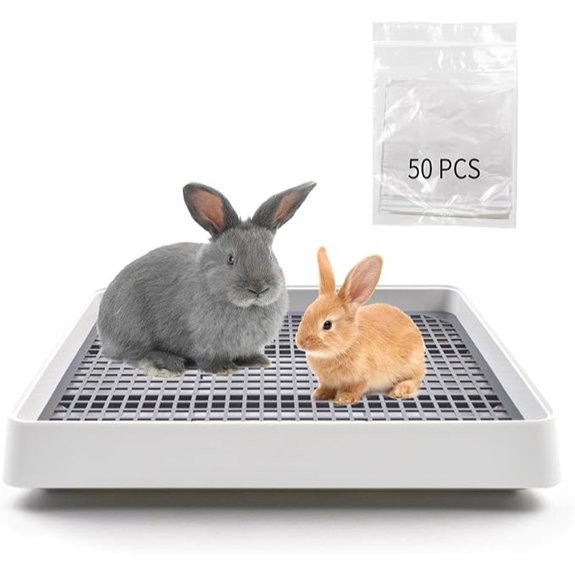 Large Rabbit Litter Box with Grate and Disposable Liners