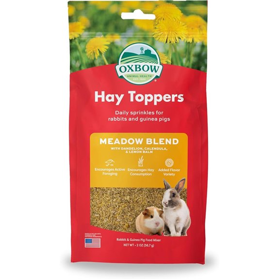 Oxbow Hay Topper Rabbit & Guinea Pig Treats Hay Mixer Meadow Blend 2 oz