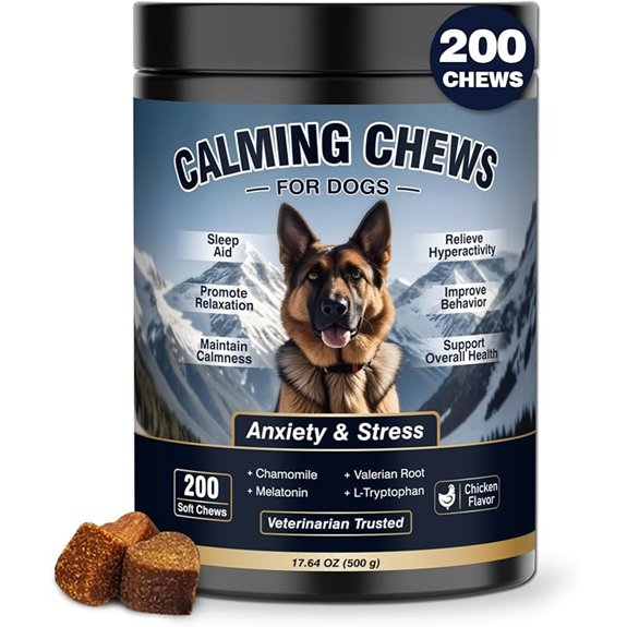 Calming Chews for Dogs 200ct Anxiety and Stress Relief Melatonin Chicken