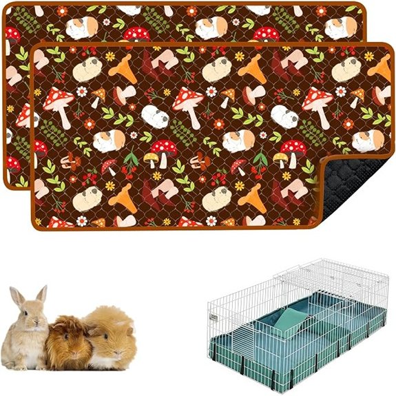Guinea Pig Cage Liner 49x24 Bedding for Midwest Cage 2 Pack Mushroom