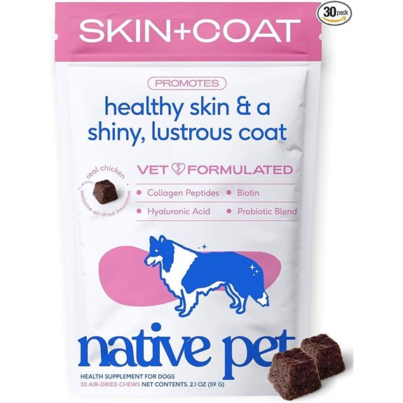 Native Pet Skin and Coat Chews for Dogs