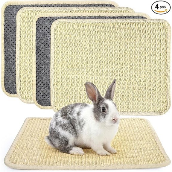 4 Pcs Natural Sisal Rabbit Scratch Mat
