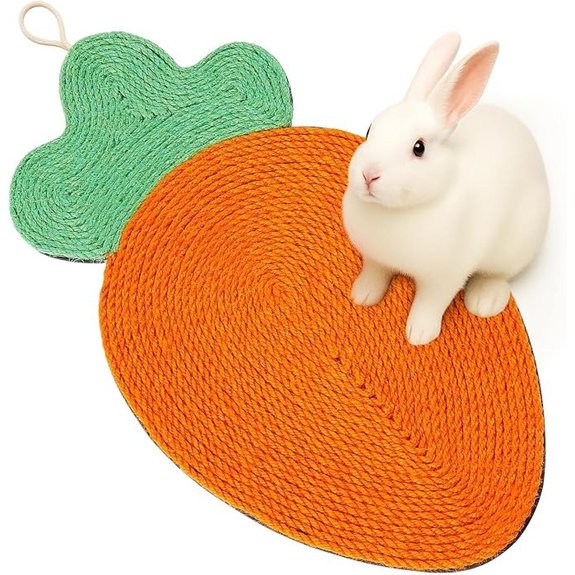 Rabbit Scratching Pad Natural Sisal Cat Bunny Scratcher Rug