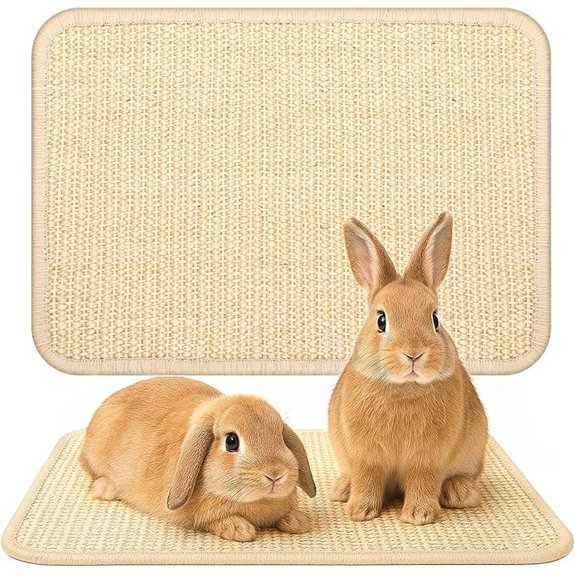 Rabbit Scratching Mat Pad Natural Sisal Bunny Mat for Nail Claws