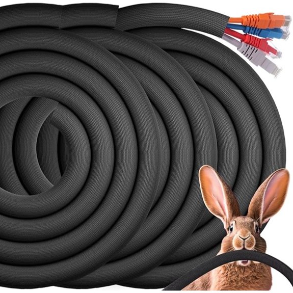 Poen 3 Pack Cord Protectors from Pets No Chew Black 1/2inch Pet Material